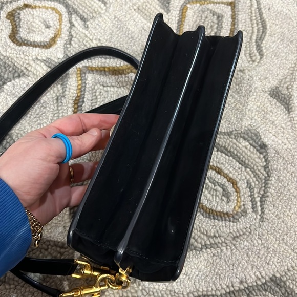 π Dolce & Gabbana black purple tan suede double handle satchel handbag π - Picture 9 of 17